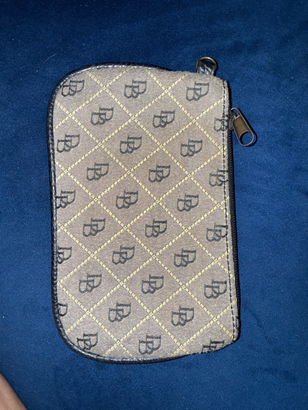 Dooney & Bourke Brown Monogram Zip Wallet